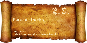 Musser Dorka névjegykártya